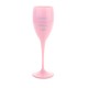 1x Roze Champagneglas 17cl uit kunststof met tekst Happy Drink Happy Life