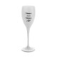 1x Wit Plastic Champagneglas 17cl Happy Drink Happy Life