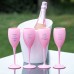 4x Roze Champagneglazen 17cl uit kunststof met verschillende Quotes