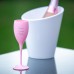 1x Roze Champagneglas 17cl uit kunststof met tekst Smile Sparkle Shine