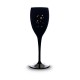 1x Zwart Plastic Champagneglas 17cl met Gouden Sterretjes