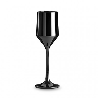 1x Zwart Plastic Champagneglas 17cl Litore - Onbreekbaar